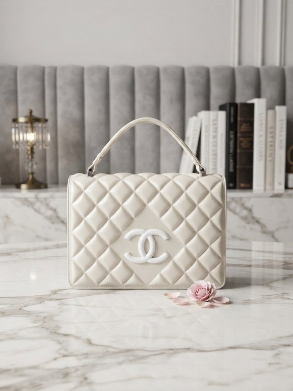 Chic Quilted Top Handle Handbag โ Elegant Designer-Inspired Luxury Purse